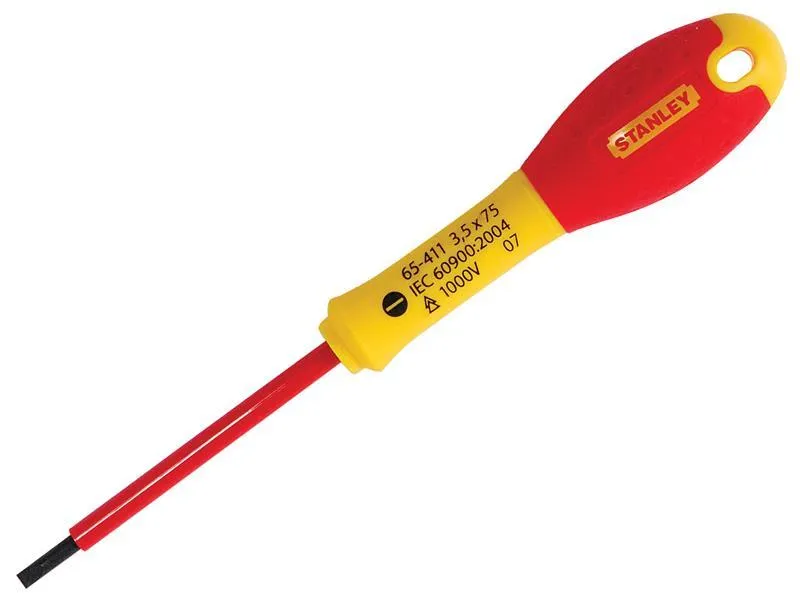 Stanley Tools Fatmax Vde Insulated Screwdriver Parallel Tip 3.5 X 75Mm