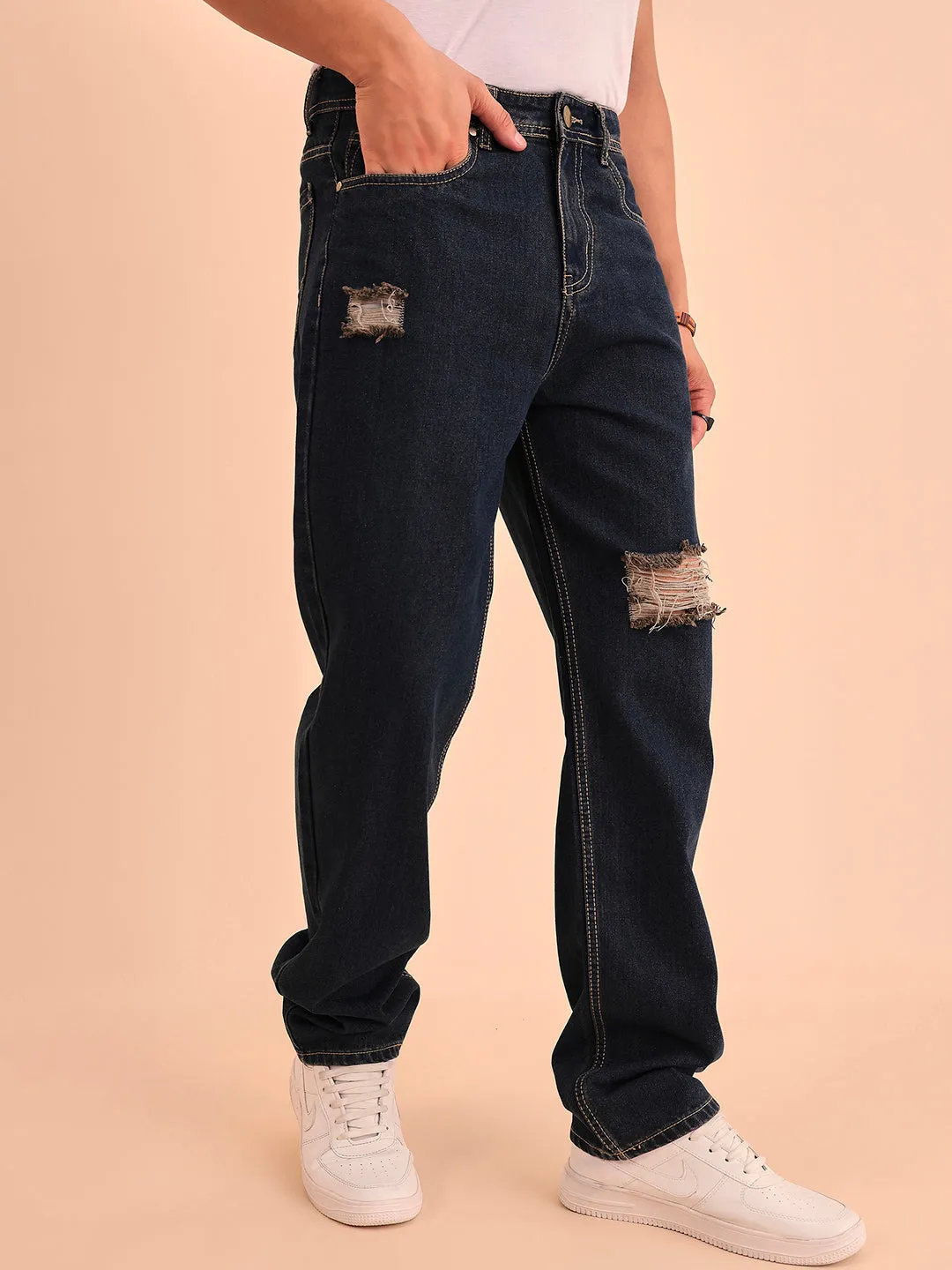 Style Quotient Men Relaxed Fit High Rise Cotton Jeans