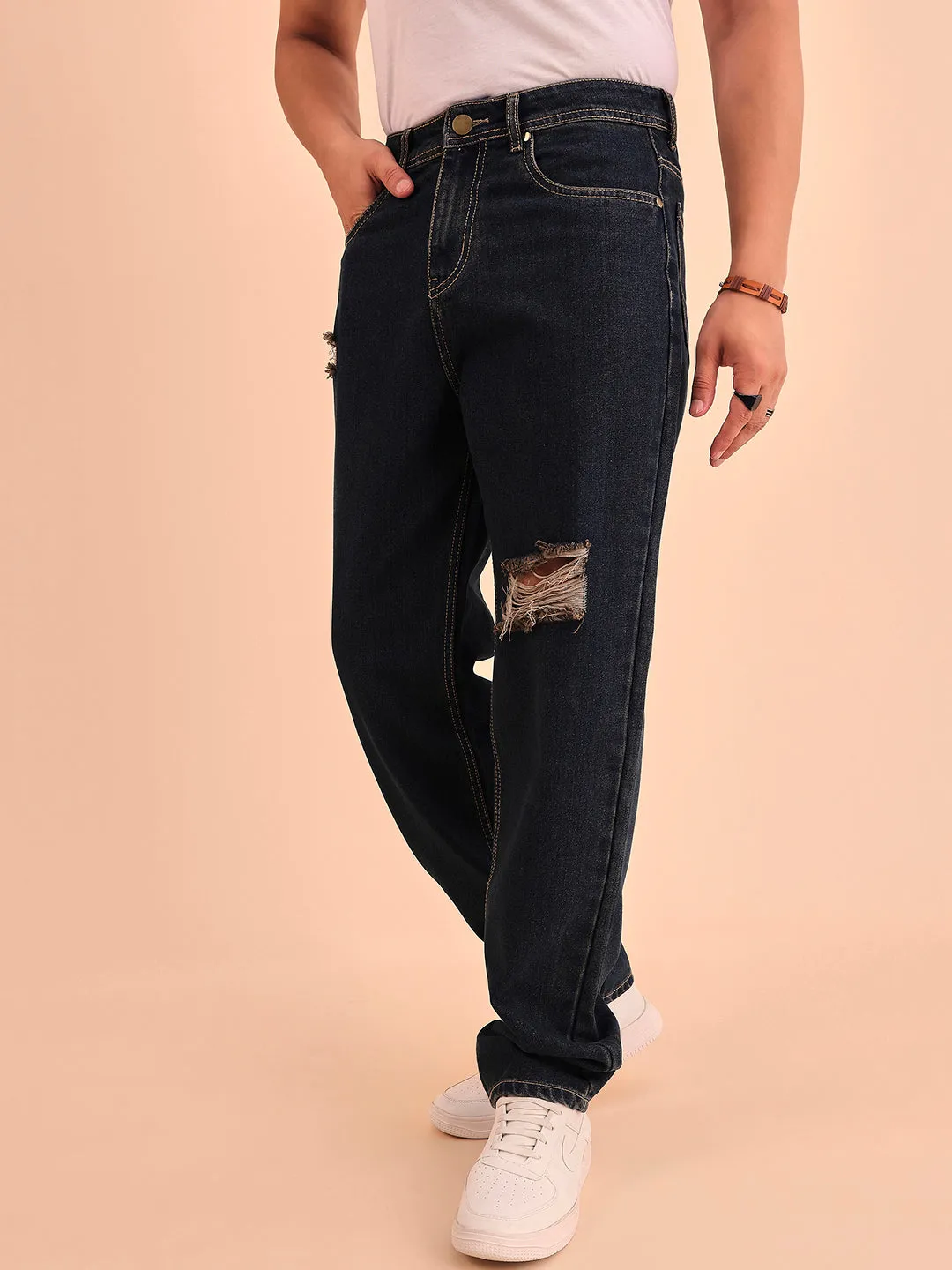 Style Quotient Men Relaxed Fit High Rise Cotton Jeans