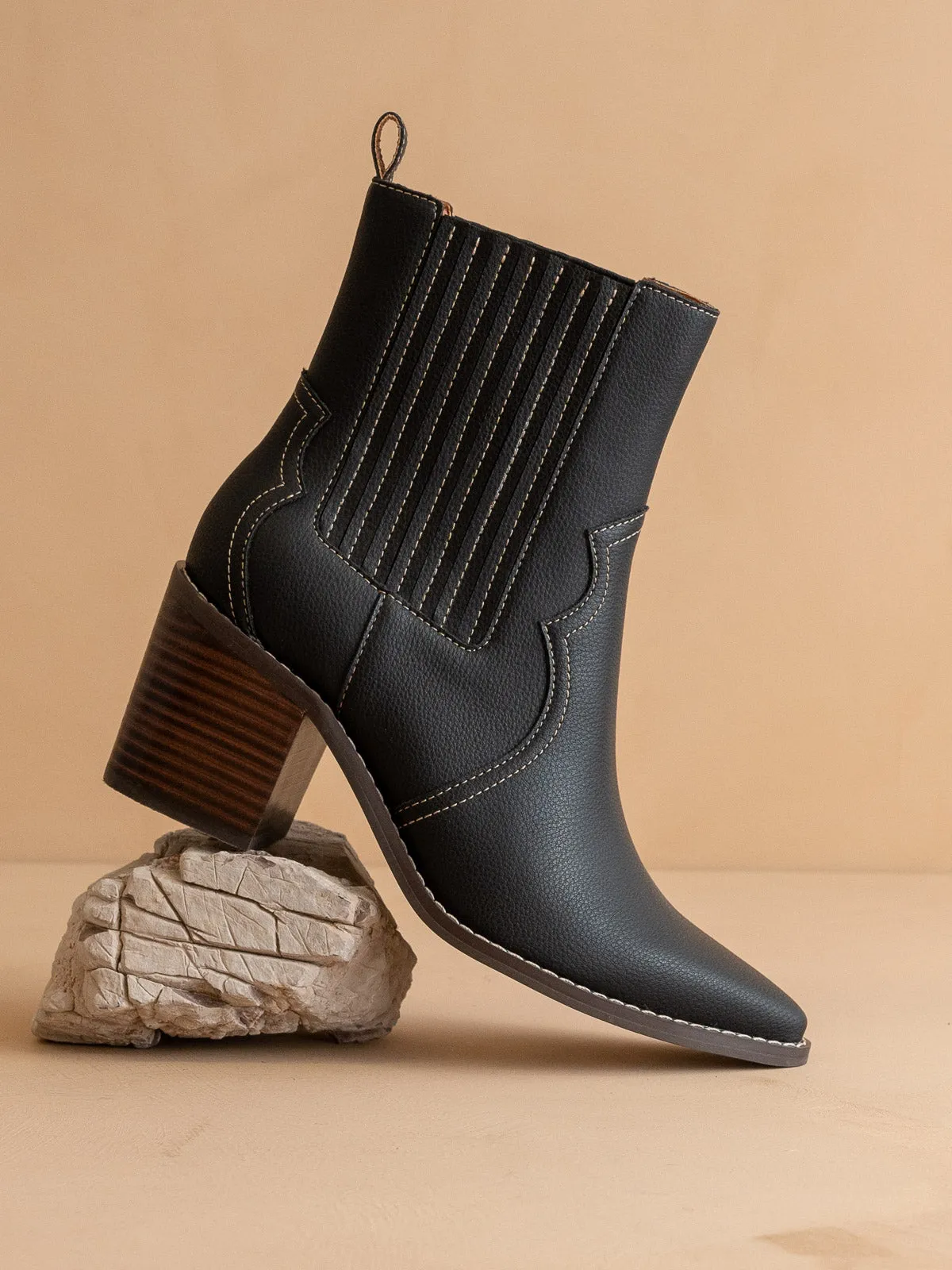 The Addison | Black Perfectly Paneled Western Boot