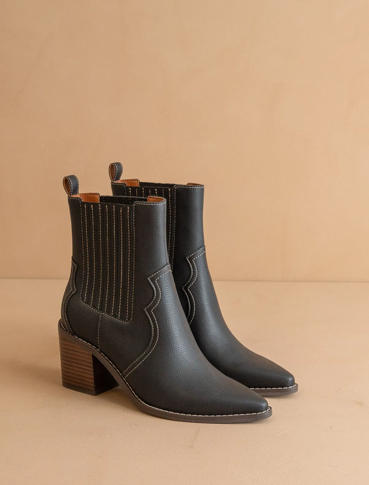 The Addison | Black Perfectly Paneled Western Boot