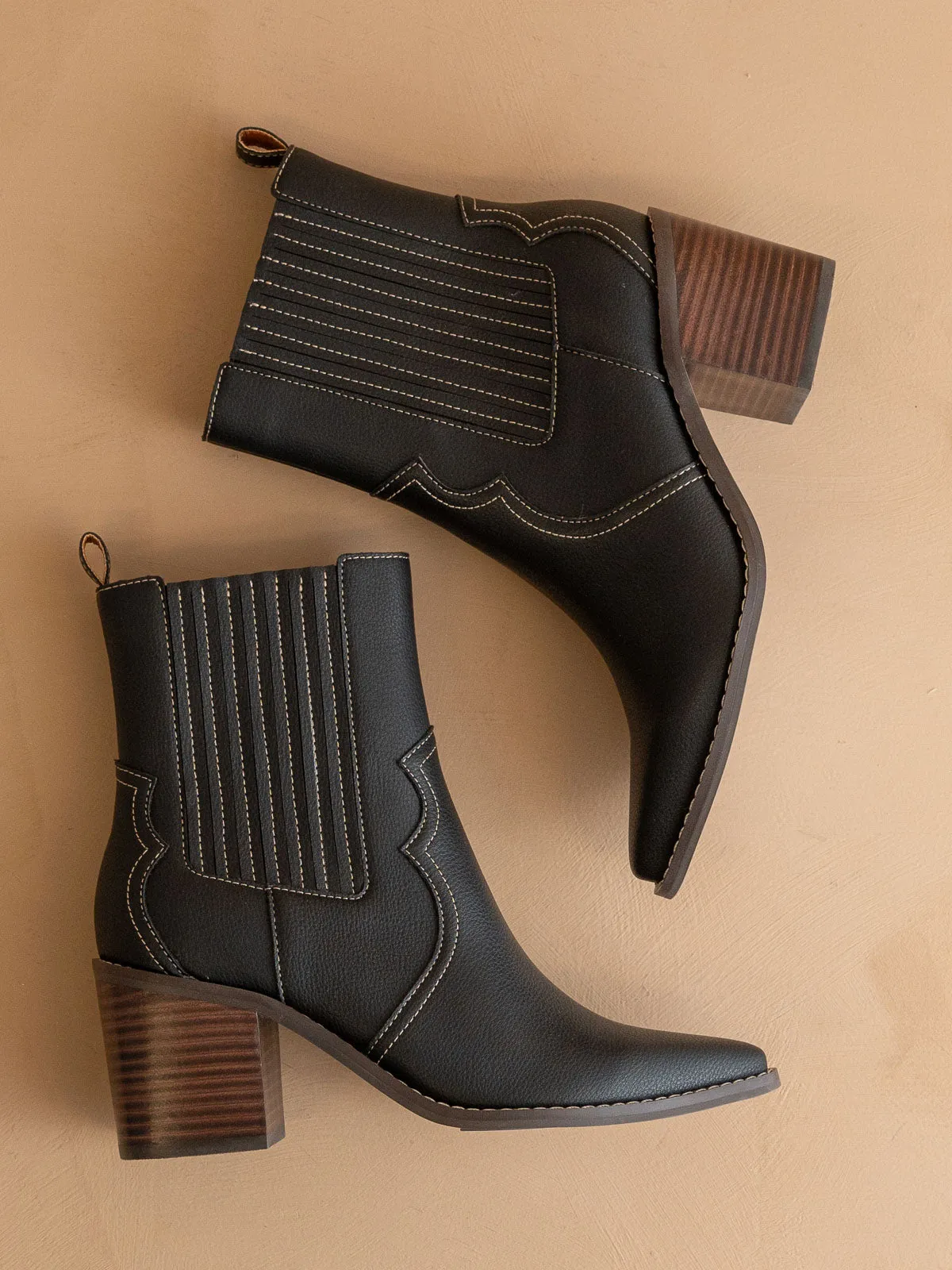The Addison | Black Perfectly Paneled Western Boot