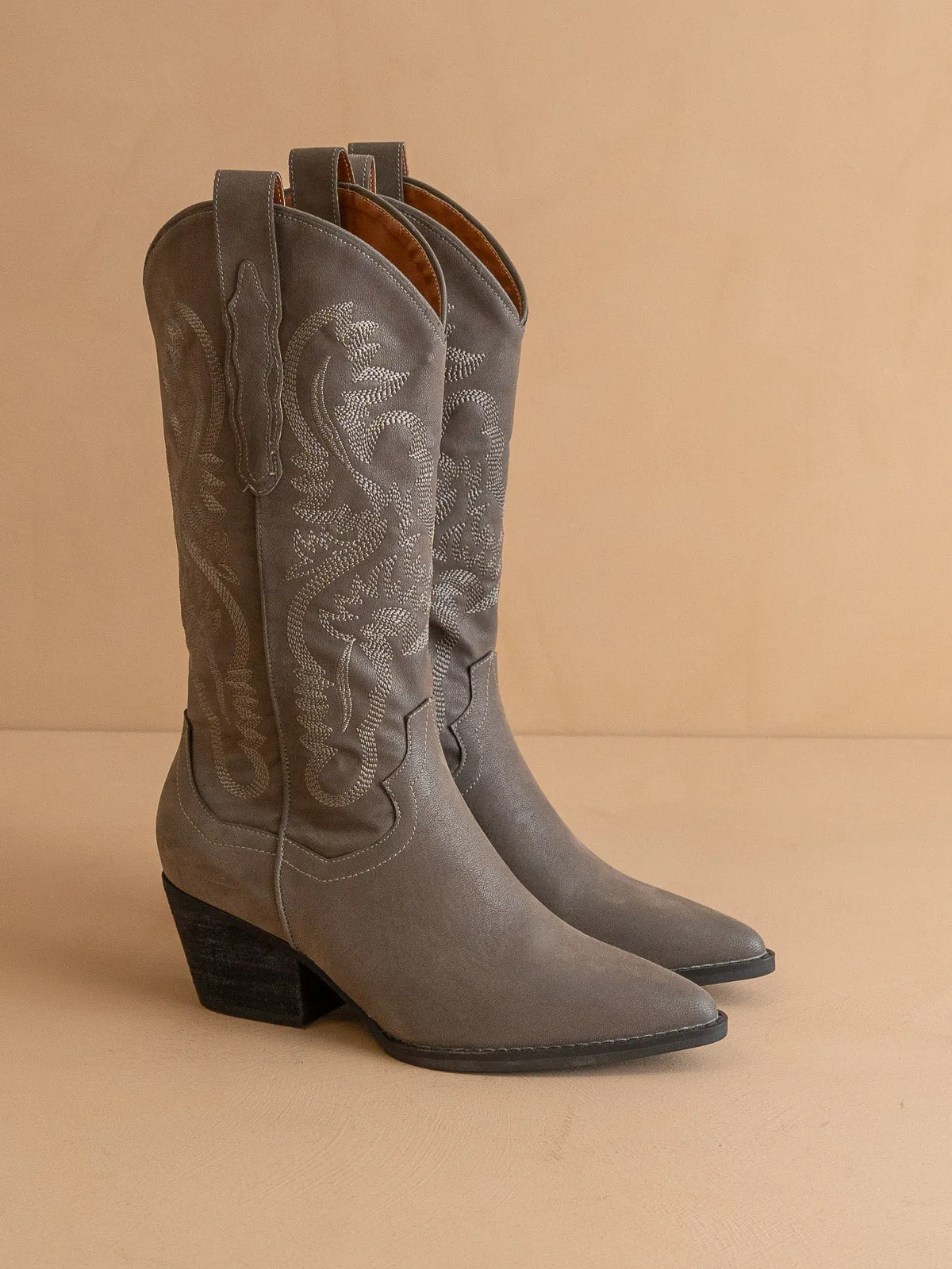 The Amaya | Charcoal Classic Western Boot
