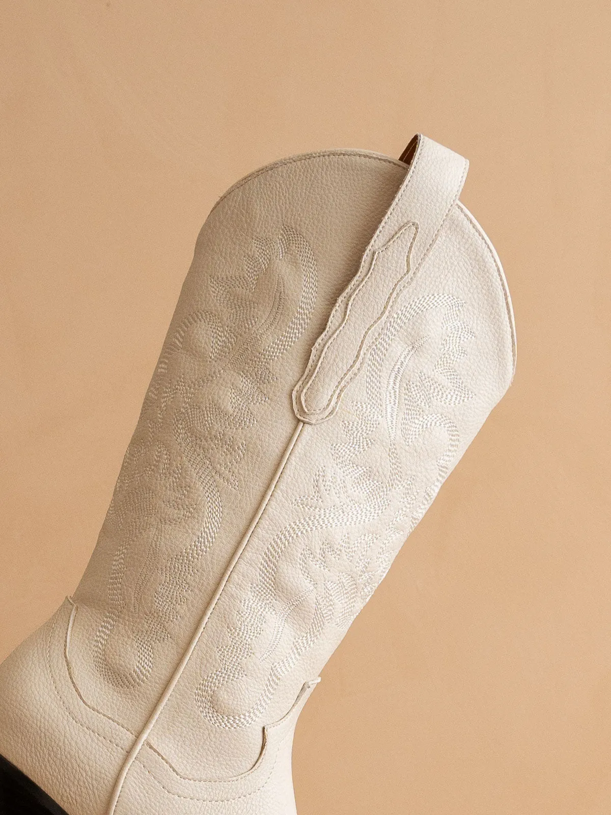 The Amaya | Off White Classic Western Boot
