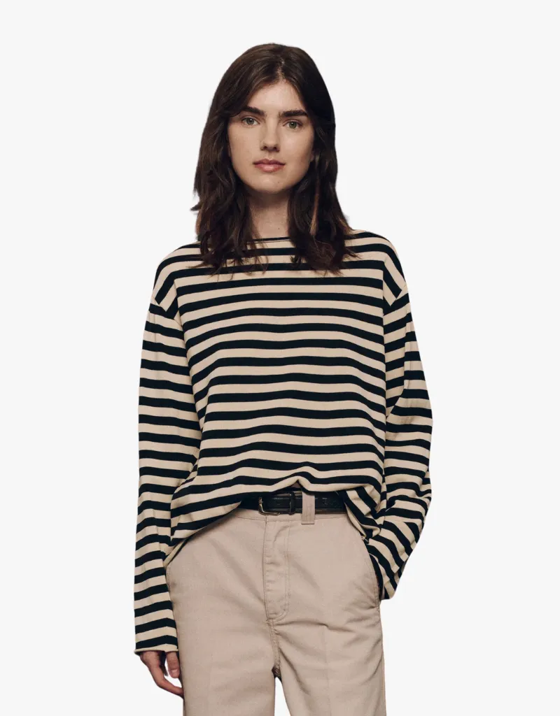 The Great The Sailor Sweater in Black Stripe