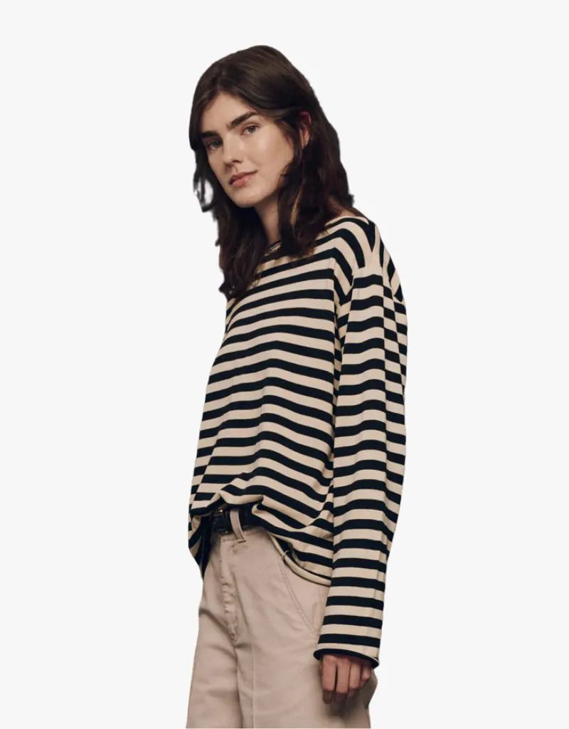 The Great The Sailor Sweater in Black Stripe