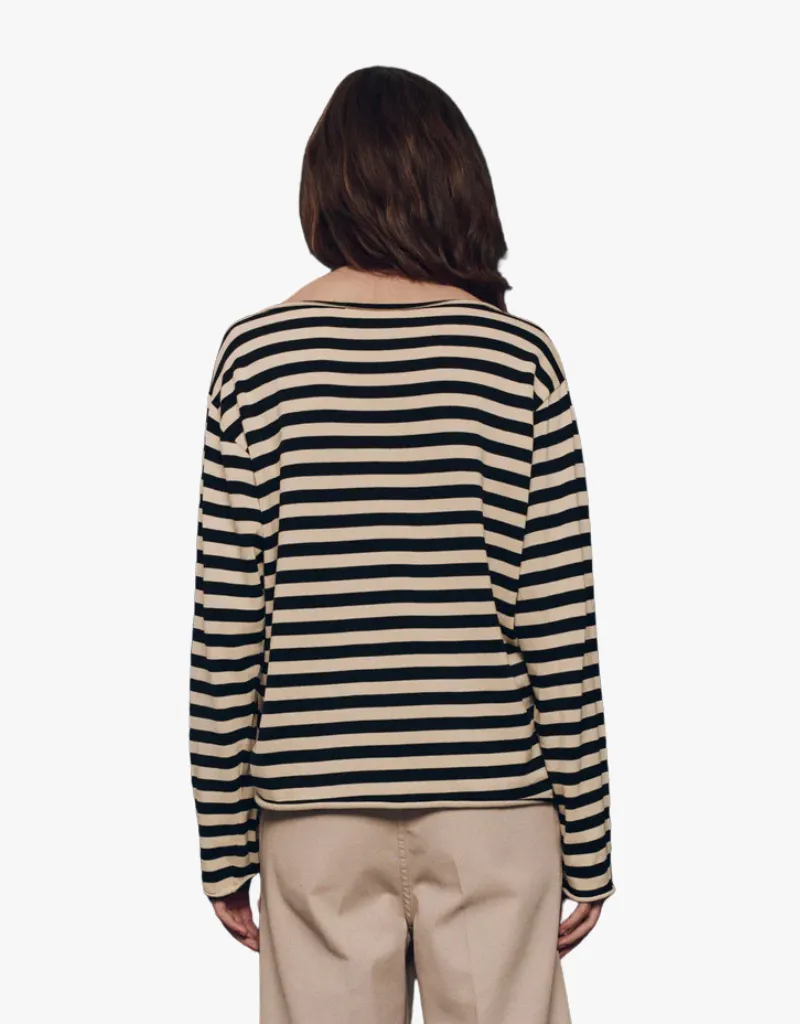 The Great The Sailor Sweater in Black Stripe