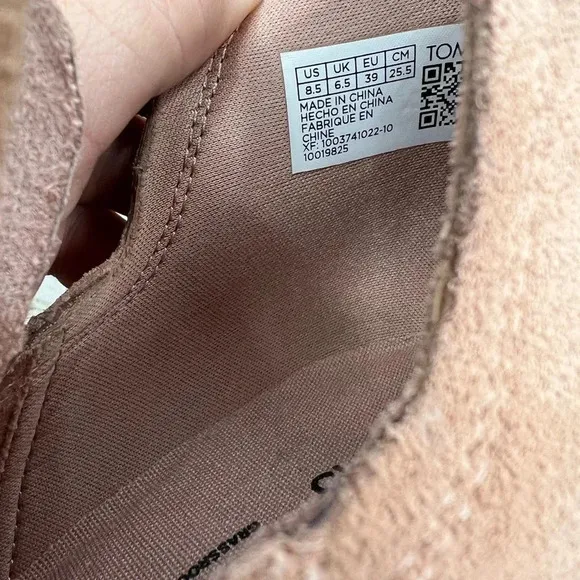 TOMS Women's Kallie Wedge Bootie Buck Brown Suede Size 8.5