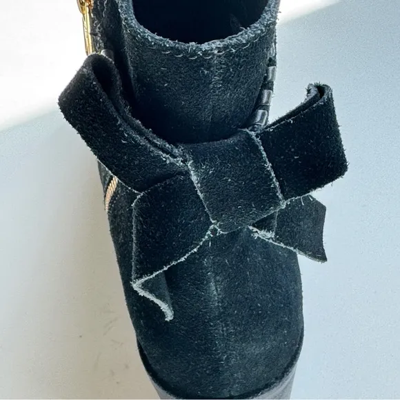 Ugg Friase Whipstitch Bow Bootie Black Size 9.5