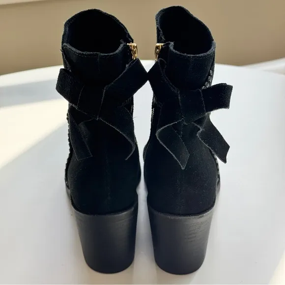 Ugg Friase Whipstitch Bow Bootie Black Size 9.5