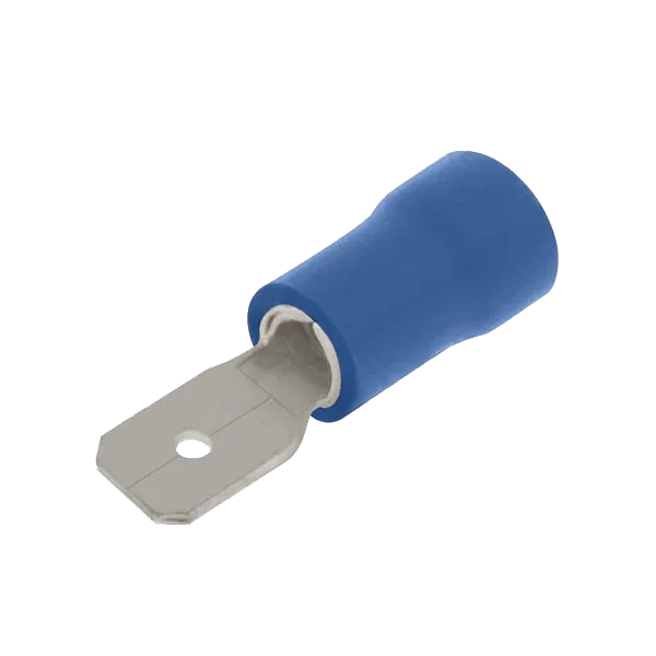 Unicrimp QBPO48M5 100 Blue Male Pushon 4.8mm & .5mm Tab (100 Pack)