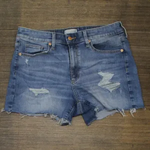 Universal Thread Women's High-Rise Distressed Midi Jean Shorts Medium Blue 12