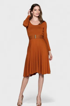 Venice Orange Long Sleeve Dress