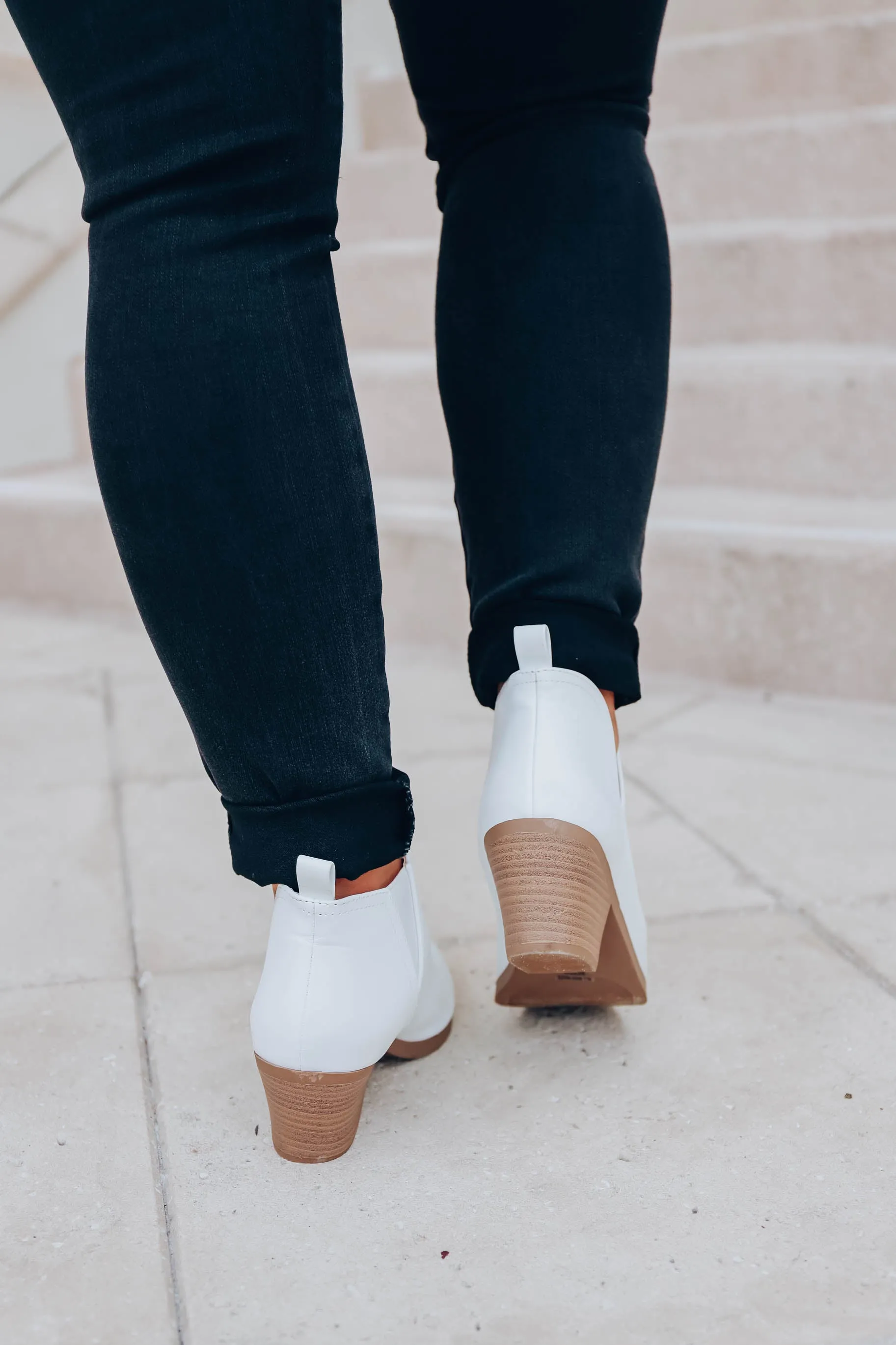 Venice V-Cut Ankle Bootie - White
