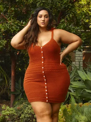 Victoria Button Detail Crochet Dress
