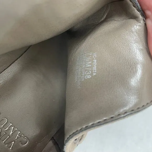 Vince Camuto Pevista Taupe Suede Ankle Bootie-Women's Size 7.5