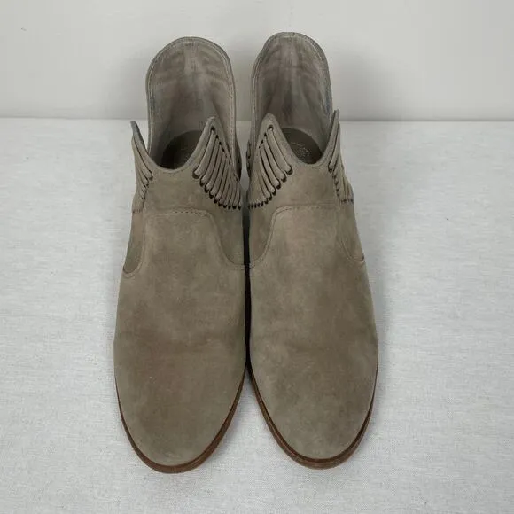 Vince Camuto Pevista Taupe Suede Ankle Bootie-Women's Size 7.5