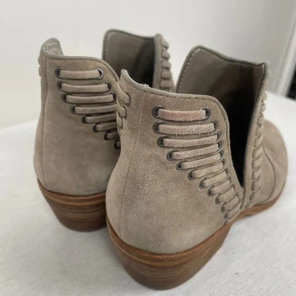 Vince Camuto Pevista Taupe Suede Ankle Bootie-Women's Size 7.5