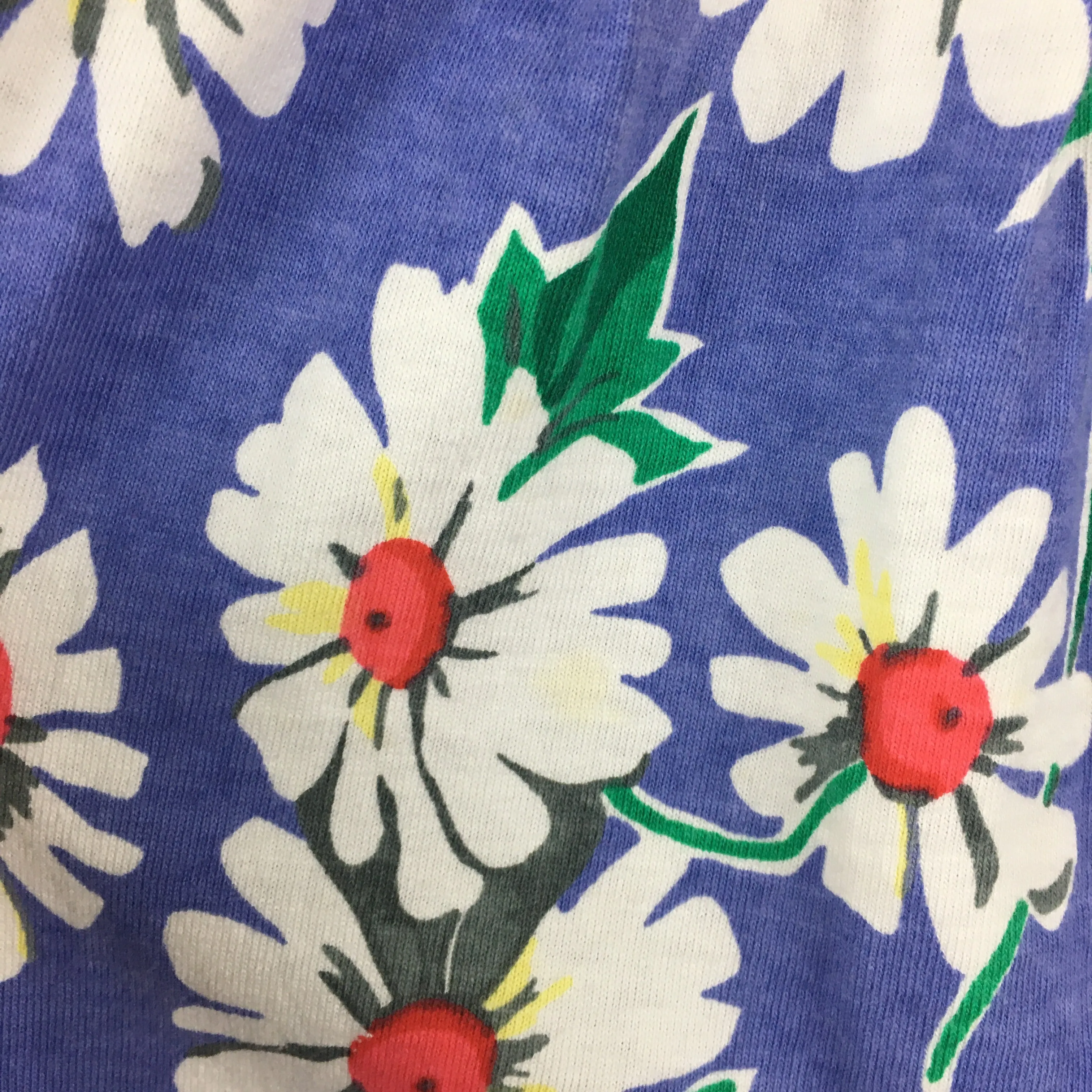 Vintage 80s 90s Daisy floral Print Knee length Baby Doll dress