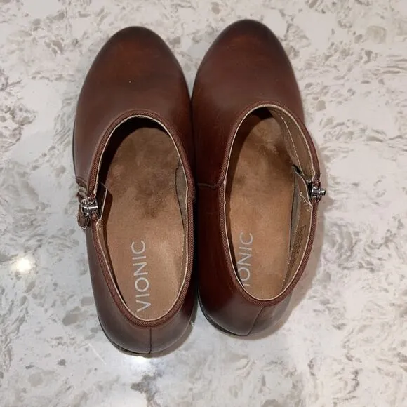 VIONIC Jolene Bootie Leather Mocha