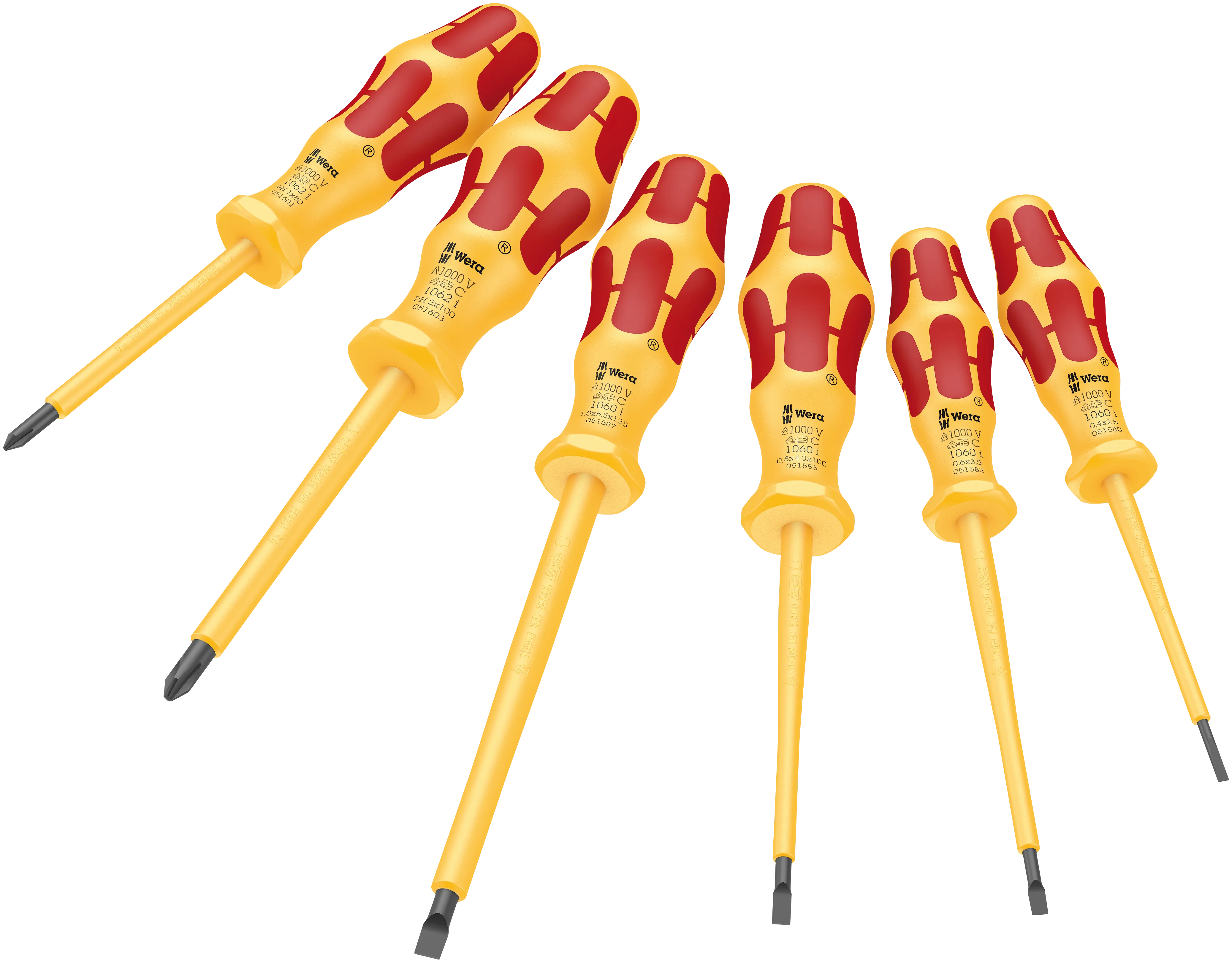 Wera 1060 i/1062 i/6 Kraftform VDE screwdriver set, 6 pieces