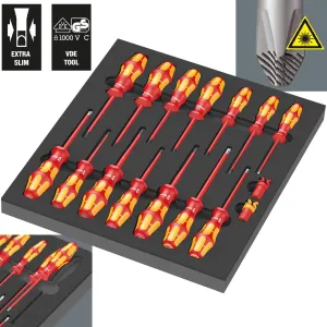 Wera Foam Insert VDE Screwdriver Set 1 9711 16 Pieces