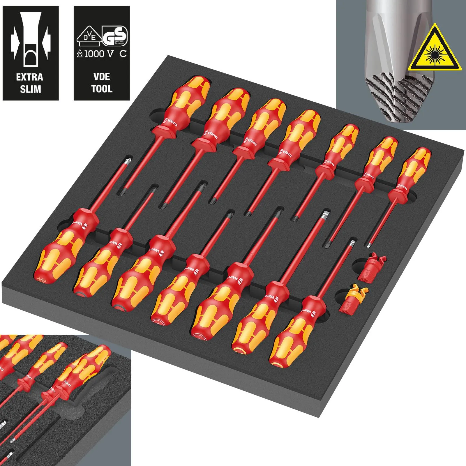 Wera Foam Insert VDE Screwdriver Set 1 9711 16 Pieces