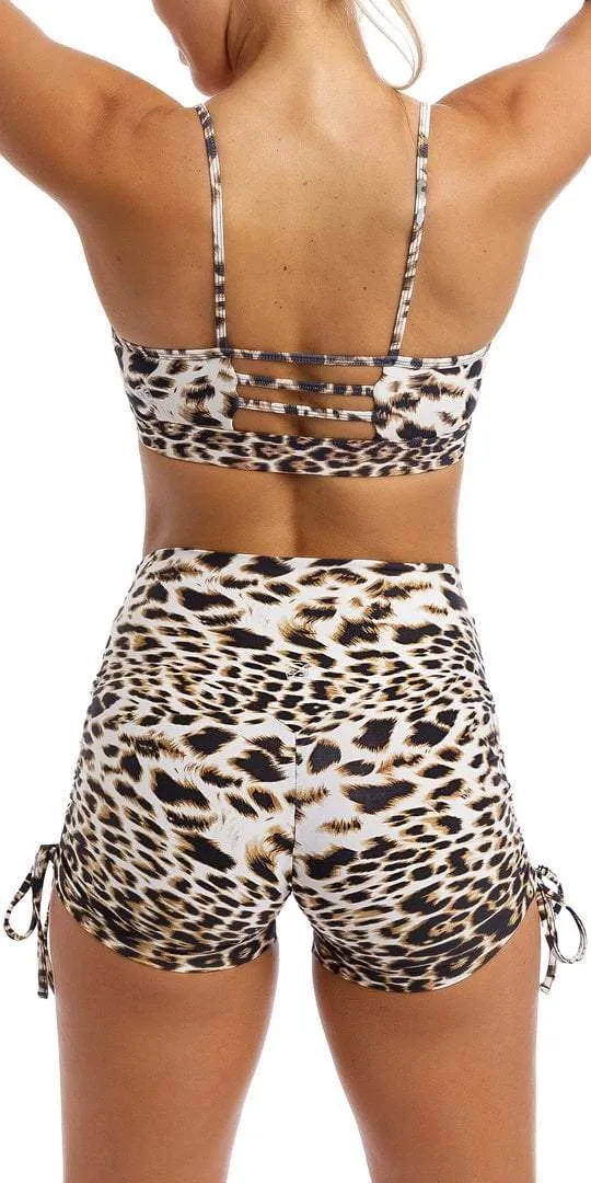 White Cheetah Bootie Shorts