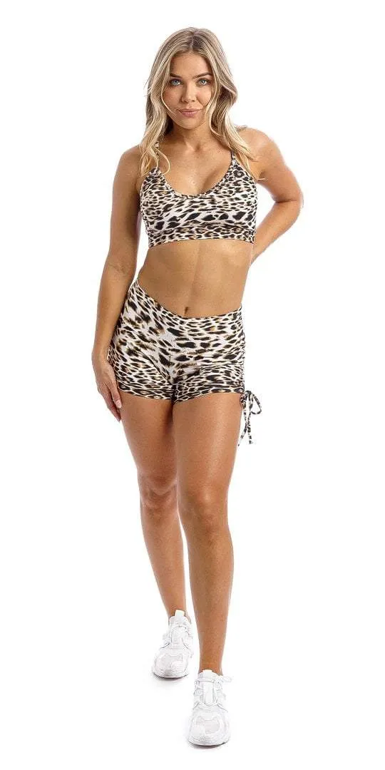 White Cheetah Bootie Shorts