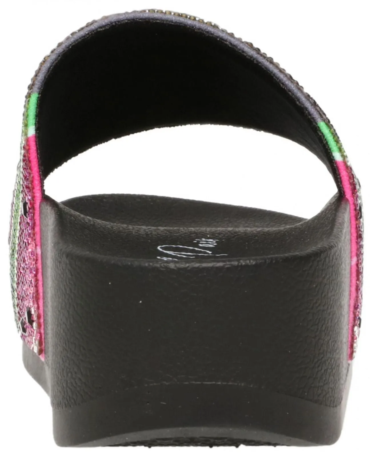 Wild Pair Women Caroletta 2 Rhinestone Slide Sandals Watermelon Bling Black 9.5M