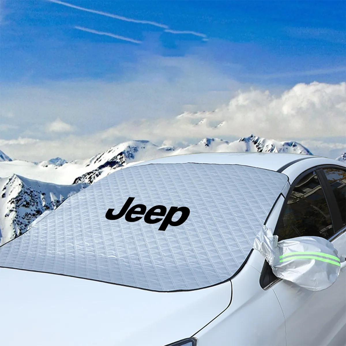 Windshield Cover for Ice and Snow, Custom fit for car, Magnetic Windshield Cover, Water, Heat & Sag-Proof Car Windshield Snow Cover, Mirror Protector Windproof Sunshade Cover