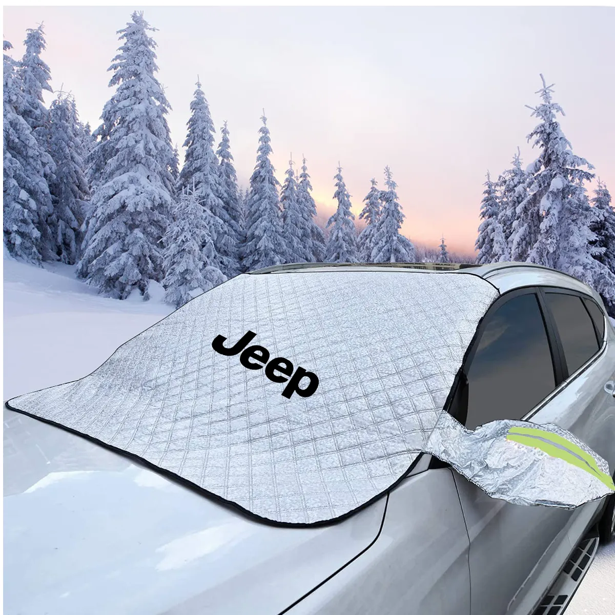 Windshield Cover for Ice and Snow, Custom fit for car, Magnetic Windshield Cover, Water, Heat & Sag-Proof Car Windshield Snow Cover, Mirror Protector Windproof Sunshade Cover