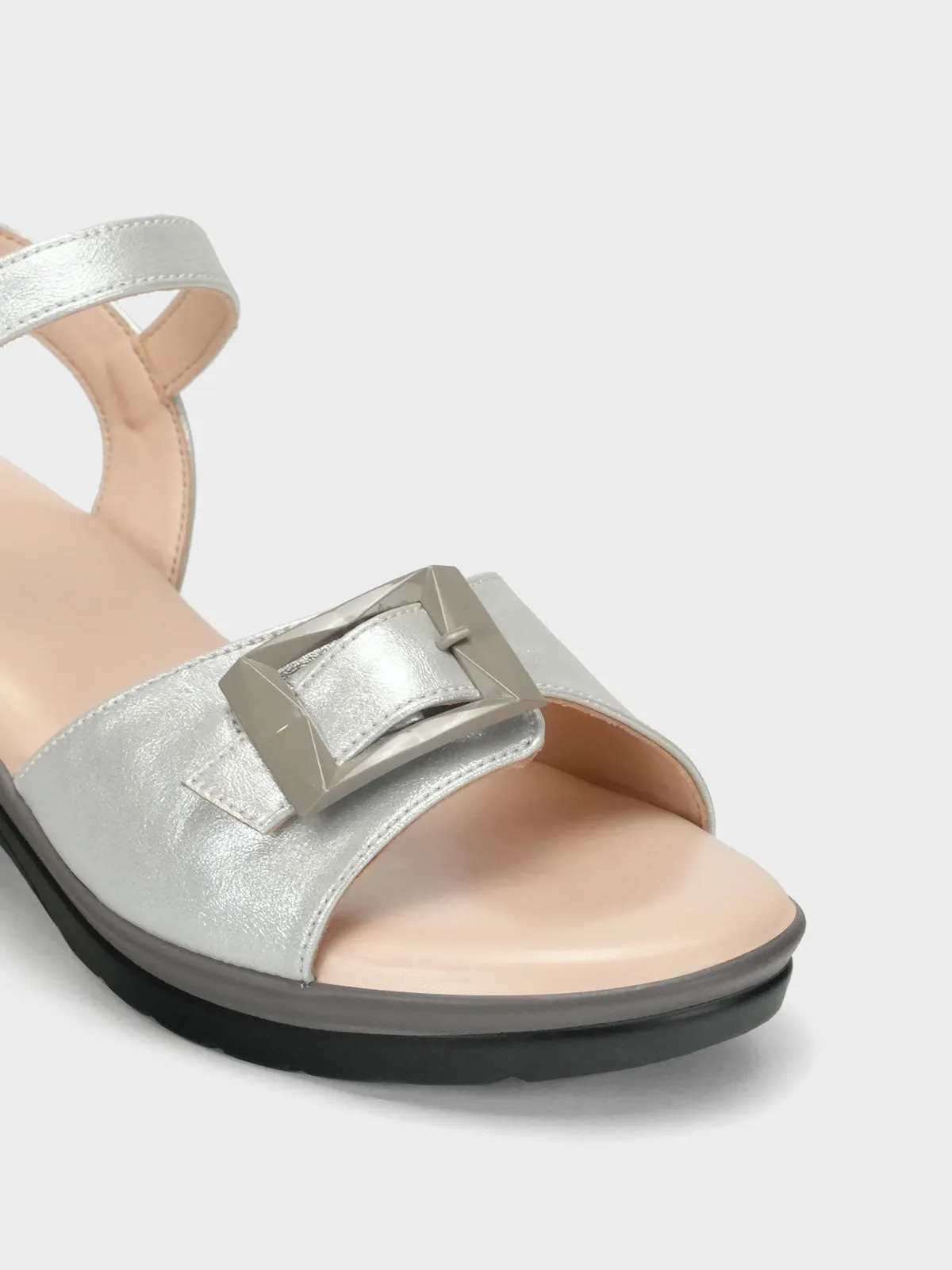 Women's "TRUONG" Shimmer Block Heel Sandals