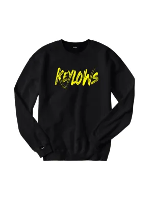 Yellow Keylows painted on Black Sweatshirt